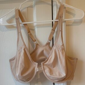 Delimira nude front clasp racer back bra